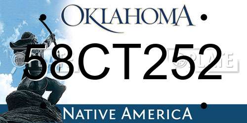 58CT252 Oklahoma License Plate