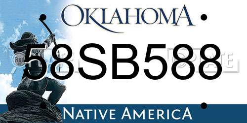 58SB588 Oklahoma License Plate