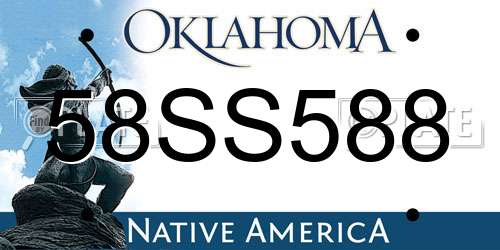 58SS588 Oklahoma License Plate