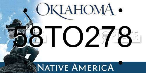 58TO278 Oklahoma License Plate