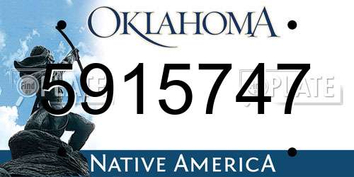 5915747 Oklahoma License Plate