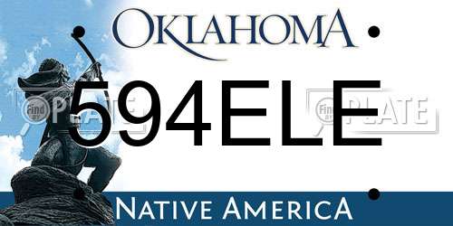 594ELE Oklahoma License Plate
