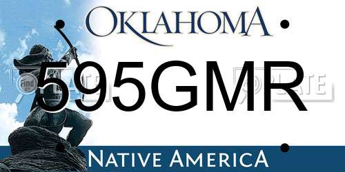 595GMR Oklahoma License Plate