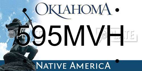 595MVH Oklahoma License Plate