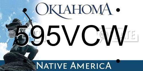 595VCW Oklahoma License Plate