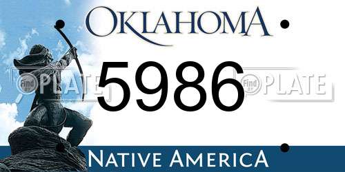 5986 Oklahoma License Plate
