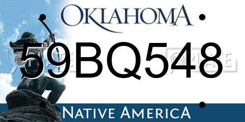 59BQ548 Oklahoma License Plate