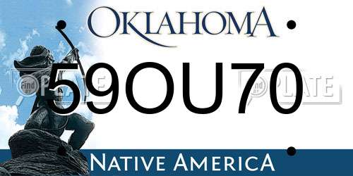 59OU70 Oklahoma License Plate