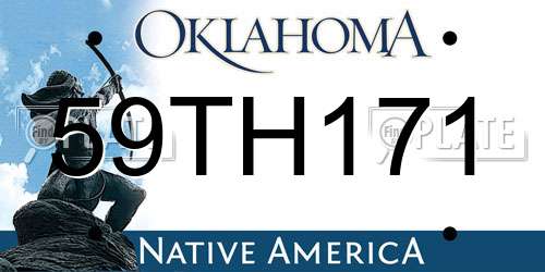 59TH171 Oklahoma License Plate