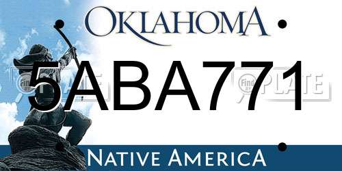 5ABA771 Oklahoma License Plate