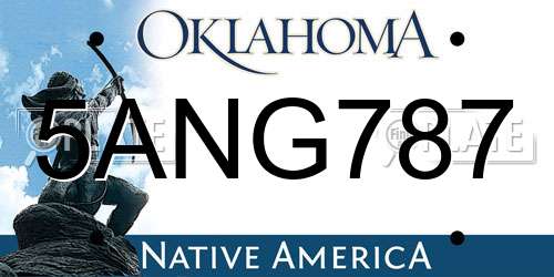 5ANG787 Oklahoma License Plate