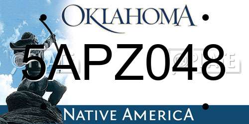 5APZ048 Oklahoma License Plate
