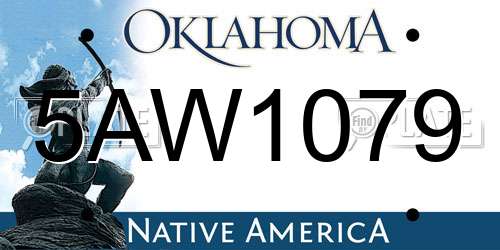 5AW1079 Oklahoma License Plate