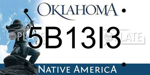 5B13I3 Oklahoma License Plate