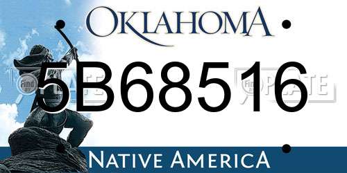 5B68516 Oklahoma License Plate