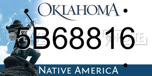 5B68816 Oklahoma License Plate