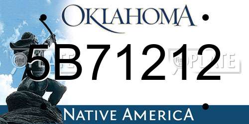 5B71212 Oklahoma License Plate