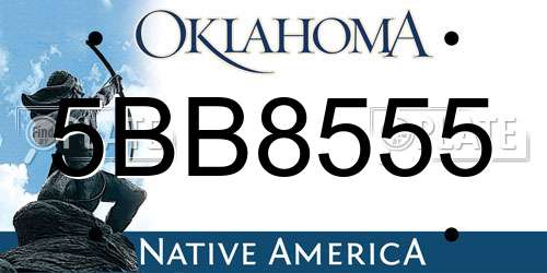 5BB8555 Oklahoma License Plate