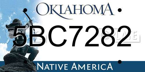 5BC7282 Oklahoma License Plate