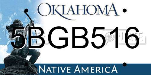 5BGB516 Oklahoma License Plate