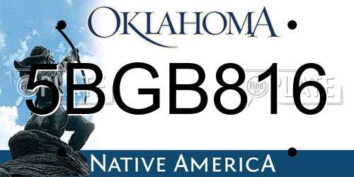 5BGB816 Oklahoma License Plate