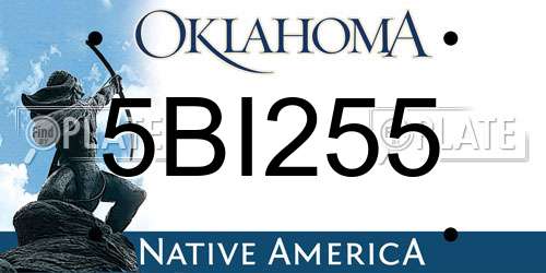 5BI255 Oklahoma License Plate
