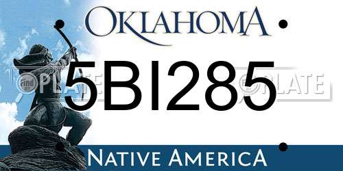 5BI285 Oklahoma License Plate