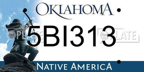 5BI313 Oklahoma License Plate