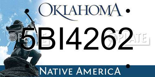 5BI4262 Oklahoma License Plate