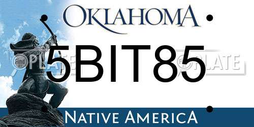 5BIT85 Oklahoma License Plate