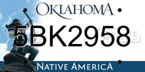 5BK2958 Oklahoma License Plate