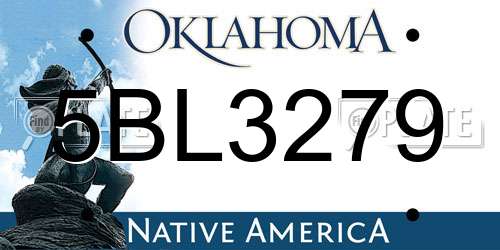 5BL3279 Oklahoma License Plate