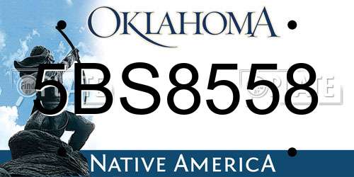 5BS8558 Oklahoma License Plate