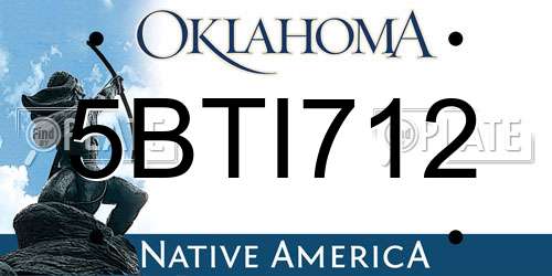 5BTI712 Oklahoma License Plate