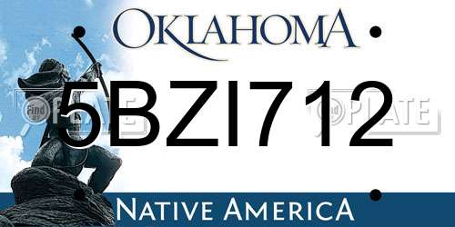 5BZI712 Oklahoma License Plate