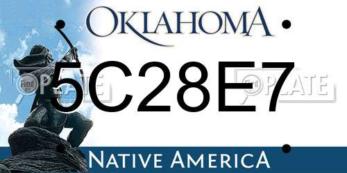 5C28E7 Oklahoma License Plate