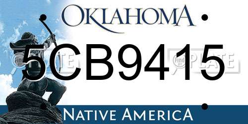 5CB9415 Oklahoma License Plate