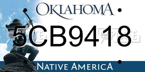 5CB9418 Oklahoma License Plate
