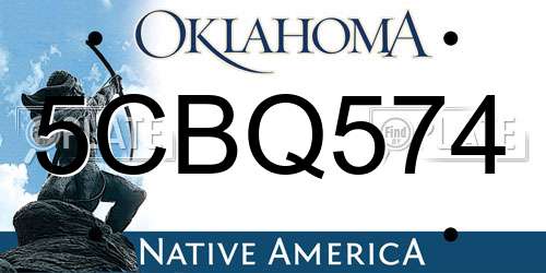 5CBQ574 Oklahoma License Plate