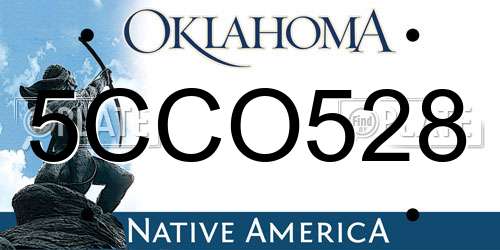 5CCO528 Oklahoma License Plate
