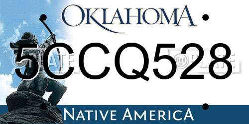 5CCQ528 Oklahoma License Plate