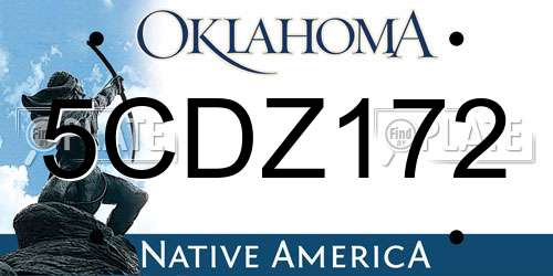 5CDZ172 Oklahoma License Plate