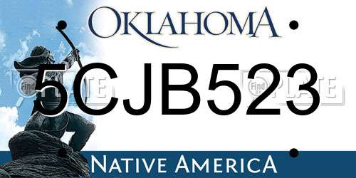 5CJB523 Oklahoma License Plate