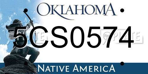5CS0574 Oklahoma License Plate