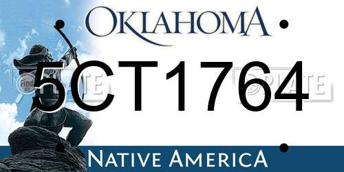 5CT1764 Oklahoma License Plate