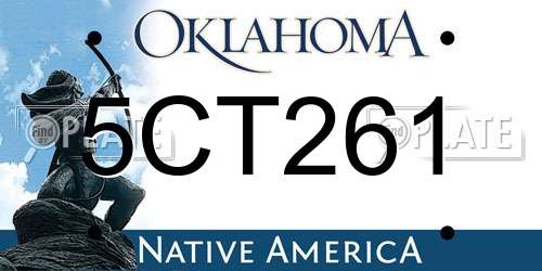 5CT261 Oklahoma License Plate