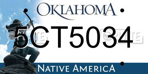 5CT5034 Oklahoma License Plate