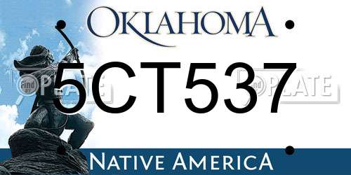 5CT537 Oklahoma License Plate