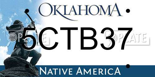5CTB37 Oklahoma License Plate