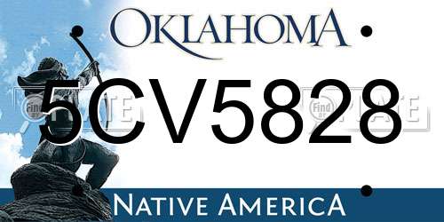 5CV5828 Oklahoma License Plate